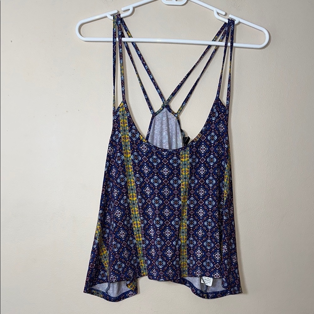 Forever 21 Double Strap Racerback Multicolor Patterned Tank Top Size Large